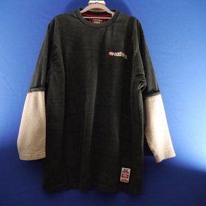 Ecko Unlimited Long Sleeve Shirt Black and Gray Size XL 100% Cotton